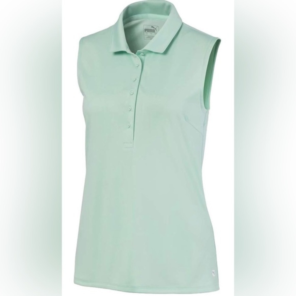 PUMA sports sleeveless golf polo size small - Mint - Picture 2 of 13